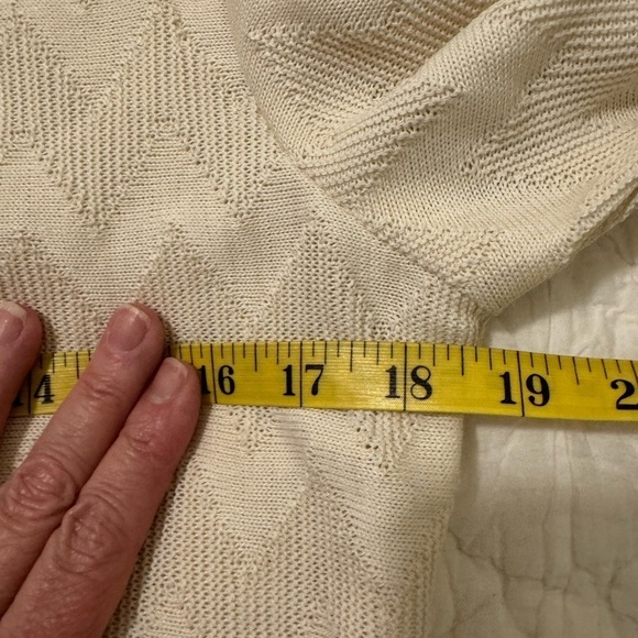 Vintage 70”s Tanglewood Cream Chevron woven Secretary Dress - Picture 7 of 9